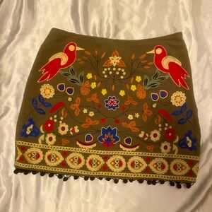 Folk art mini skirt